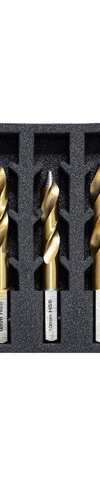 HOLEMAKER TECHNOLOGY Drill Bit Set: 7 Pc, 6 mm to 12 mm, 135° TurboTip Point, TiN-Coated HSS (MPN 209015-SET2). Key specifications — attr1239143: Impact Rated; attr1239108: HOLEMAKER TECHNOLOGY; attr1239148: 6 mm to 12 mm.