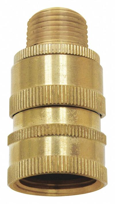 SANI-LAV Quick Connect Hose Adapter: Brass, Brass, 2 in Overall Lg - Faucet Sprayer Hose Adapters