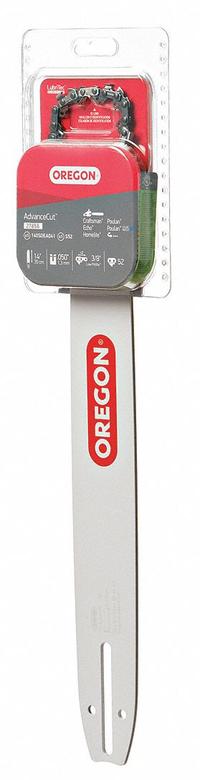OREGON Chainsaw Bar and Chain: 14 in Compatible Bar Lg, 3/8 in, 0.05 in Gauge, 52 Links (MPN 27856). Key specifications — Brand: OREGON; Compatible Chain Saw Manufacturer: McCulloch; Pitch: 3/8 in.