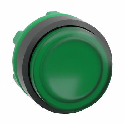 SCHNEIDER Extended Push Button: Green, 22 mm Mounting Size, Non-Metallic - Illuminated Extended-Length Push-Button Operators