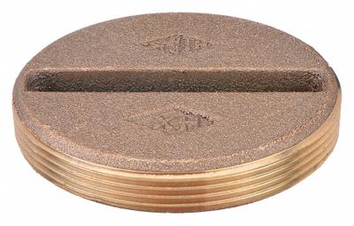 JAY R. SMITH MFG. CO Floor Cleanout: 4 in Overall Dia, 1 in Overall Ht, Cast Bronze - Cleanout Plugs