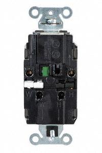 HUBBELL Receptacle: Decorator Duplex, 5-15, Black, 125V AC, 15 A, 2 Pole / 3 Wire (MPN DR15STBKTR)