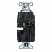 HUBBELL Receptacle: Decorator Duplex, 5-15, Black, 125V AC, 15 A, 2 Pole / 3 Wire (MPN DR15STBKTR)