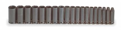 PROTO Impact Socket Set: 3/8 in Drive Size, Small Set (0-50 pieces) Set Size - Metric Impact Socket Sets