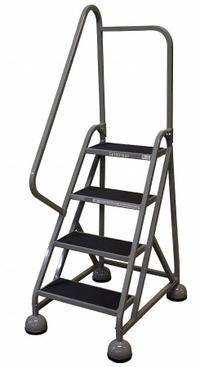 COTTERMAN Rolling Ladder: 3 ft Platform Ht, Partially Assembled, Steel, Wt-Actuated Auto-Lock (MPN ST-402 A2 C1 P5). Key specifications — Includes Handrails: Handrails Included; Material: Steel; Brand: COTTERMAN; Color: Gray.