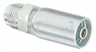 KURT Hydraulic Crimp Fitting: Carbon Steel, Straight, -6 For Hose Dash Size - Kurt Crimp Hydraulic Hose Fittings with JIC Connection