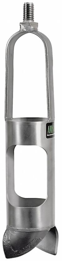 AMS Mud Auger Head: Carbon Steel Bail/Stainless Steel Cylinder, 5/8 in Connection Size, Threaded (MPN 400.19). Key specifications — Connection Type: Threaded; Brand: AMS; Product Type: Mud; Material: Carbon Steel Bail.