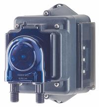 STENNER Peristaltic Chemical Metering Pump: 120V AC, 1/40 hp HP, 15 gpd Max. Flow Rate, Santoprene (MPN E10T2C81S8G1). Key specifications — Tubing Material: Santoprene; Brand: STENNER; Reproducibility: ±5.0%.