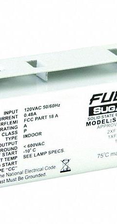 FULHAM Fluorescent Ballast: 120V AC, 1/2 Lamps Supported, 13 W_14 W_15 W_21 W Bulb Watt (MPN SC-120-213-LT5). Key specifications — Lamp Types Supported: (2) F15T8; Brand: FULHAM; Number of Lamps Supported: 1.