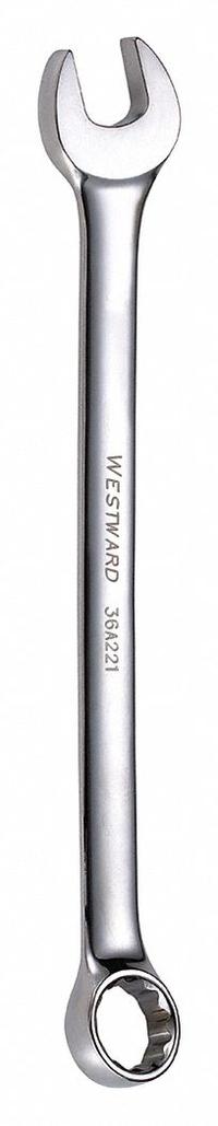 WESTWARD Combination Wrench: Alloy Steel, Chrome, 1 1/4 in Head Size, 16 3/4 in Overall Lg, Offset (MPN 36A221). Key specifications — attr309539: 1-1/4 in; attr309567: No; attr324930: WESTWARD.