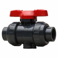 ASAHI Manual Two-Way Ball Valve: 4 in, PVC, Straight, 150 psi Max. Pressure (CWP), One-Piece, Tee (MPN 1603040). Key specifications — Brand: ASAHI; Handle: Tee.