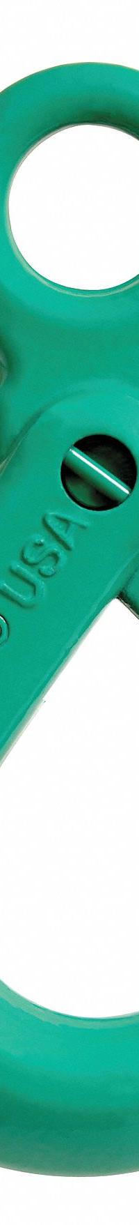 CAMPBELL Self-Locking Hook: 15,000 lb Working Load Limit, 100 Hook Grade, Alloy Steel, Eye, Painted (MPN 5648895). Key specifications — Color: Green; Brand: CAMPBELL; Visual Indicator Markings: None.