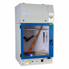 MYSTAIRE Cyanoacrylate Fuming Chamber: 30 in Overall Wd, 32 in Overall Dp, 29 in Overall Ht (MPN CA-3000). Key specifications — Base/Stand Included: Yes; Housing Finish: Powder Coated; Base/Stand Material: Polypropylene; Brand: MYSTAIRE; Housing Material: Aluminum; Product Type: Cyanoacrylate Fuming Chamber; Work Surface Included: Yes.