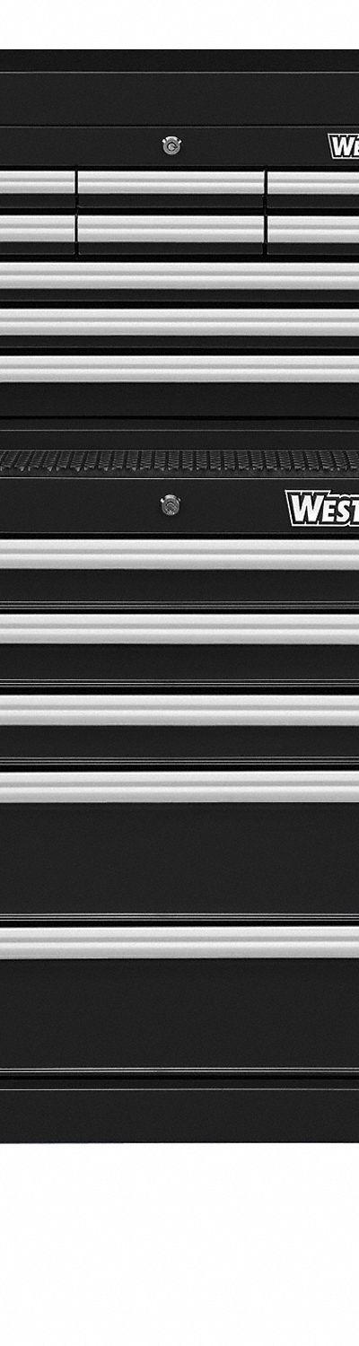 WESTWARD Tool Chest and Cabinet Combination: 14 Drawers - Light-Duty Top Chest & Rolling Cabinet Combos