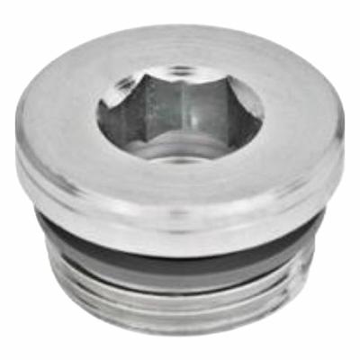 JW WINCO GN749-M14-1.5-B THREADED PLUG W/VITON: Steel, FPM Seal, Metric Fine - Steel Threaded Plugs