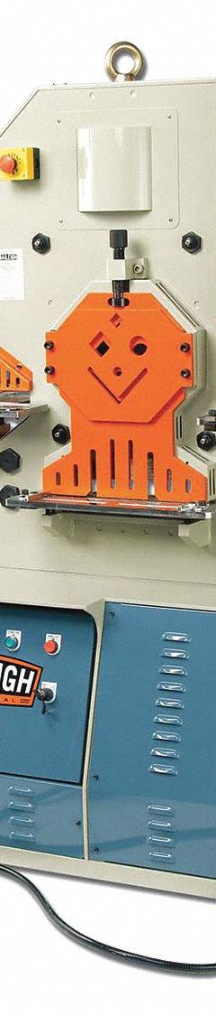 BAILEIGH INDUSTRIAL Ironworker: 230V AC /Single-Phase, 5 Stations, 62 Tonf Hydraulic Force, SW-621. Key specifications — attr66091: 13.5 in x 0.5 in; attr69797: Angle Shear; attr67058: 1-1/8 in x 3/8 in; attr66096: 2 in x 3.5 in x 0.312 in; attr66073: SW-621; attr66076: BAILEIGH INDUSTRIAL.