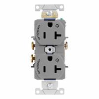 LEVITON Duplex Receptacle Outlet: Duplex, 5-20, Gray, 125V AC, 20 A, 2 Pole / 3 Wire (MPN 5362-S2G)