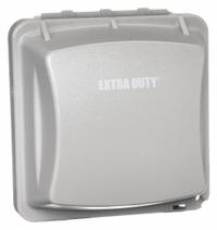 RACO While In Use Weatherproof Cover: 2 Gangs, For Decora/GCFI Electrical Component Type, Vertical (MPN MM2420G). Key specifications — attr211022: RACO; attr1046333: Gray; attr1046334: Polycarbonate; attr1046335: Decora/GCFI; attr1046340: Vertical.