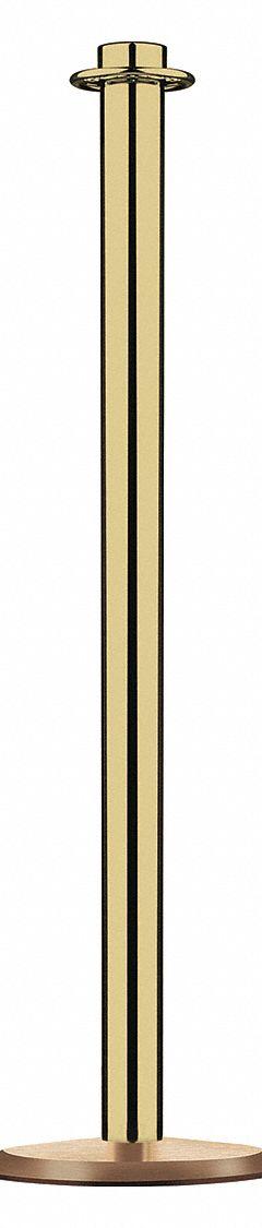 Contemporary Top Post: Contemporary, 33 5/8 in Post Ht, Steel, Flat, 35 in or Less, ADA Compliant (MPN 314U-2P-TAP). Key specifications — Brand: LAWRENCE METAL; Base Shape: Flat; Base Material: Cast Iron; Post Material: Steel; Post Finish: Polished Brass.