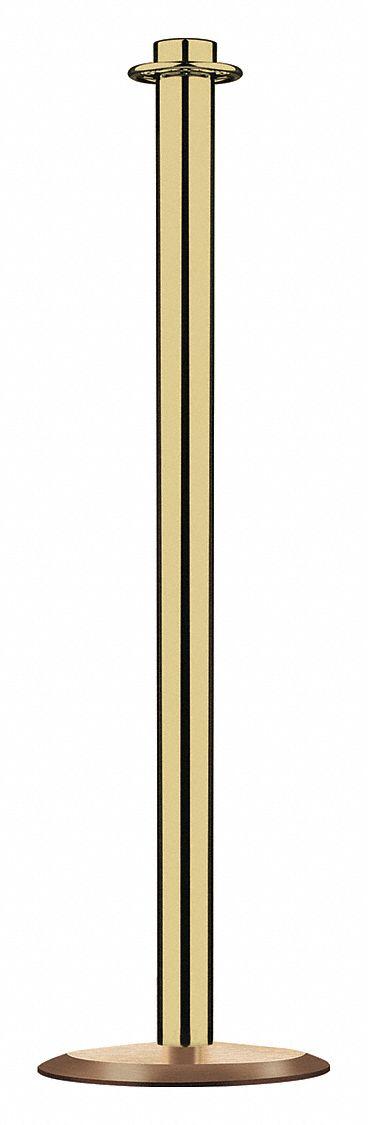 LAWRENCE METAL Contemporary Top Post: Contemporary, 33 5/8 in Post Ht, Steel, Flat, 35 in or Less - Flat-Top Rope Barrier Receiver Posts