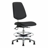 ESD Task Chair: Vinyl, Armless, Ht Range 21 1/2 in to 29 in, 18 1/2 in Seat Wd, 17 in Seat Dp, Black (MPN BR-ESD-VMBCH-MB-CR-T0-A0-CF-EG-ESDBLK). Key specifications — Foot Support: Yes; Back Tilt Backward: 13.5°; Back Tilt Forward: 10.5°; Base Material: Aluminum; Brand: APPROVED VENDOR; Product Type: ESD Task Chair; ESD-Safe: ESD-Safe.