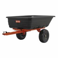 AGRI-FAB Poly dump cart 12 cu. ft. capacity: 2 Wheels, 12 cu ft Cubic Foot Capacity, 17 ga Gauge (MPN 45-0552). Key specifications — Container Material: Polyethylene; Brand: AGRI-FAB.