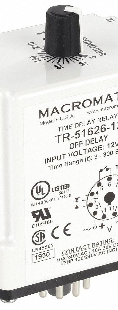 MACROMATIC Single Function Time Delay Relay: Socket Mounted - Socket-Mounted Relays