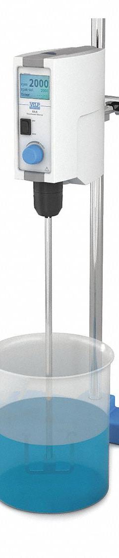 VELP SCIENTIFIC DLS System: 2,000 RPM Max Speed, 40 N-cm, 25,000 cps Max Viscosity, 25 L Volume (MPN F20510552). Key specifications — Voltage: 115V; Maximum Torque: 40 N-cm; Mixing Speed Type: Variable; Brand: VELP SCIENTIFIC.