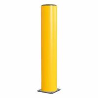 A-SAFE Bollard: Bolt-On, 47 1/4 in Install Ht, Round, Polymer, Yellow, 8 1/4 in Dia, Removable Cap (MPN S-01-07-0073). Key specifications — Includes: Mounting Fixings and Hardware; Material Detail: Polymer.