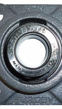 NTN 4 Bolt Flange Bearing: Radial Ball, 1 15/16 in Bore, Cast Iron, Eccentric Collar, 5 21/32 in Lg (MPN UELFU-1.15/16M). Key specifications — Bore Type: Cylindrical; Brand: NTN; Lubricant Material: NLGI #3 Equivalent; Mounting Bolt Size: 5/8 in; System of Measurement: Inch.