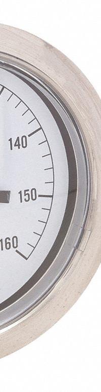 APPROVED VENDOR Analog Panel Mount Thermometer: 0°F to 160°F, ±1°F Scale Division, 3.5 in Dial Dia (MPN 12U630). Key specifications — Brand: APPROVED VENDOR; Accuracy: ±1 °F Scale Division.