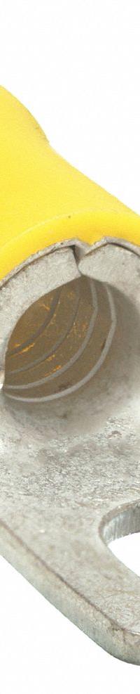 GRAINGER Fork Terminals: Yellow, Vinyl, 1/4 in Stud Size, 12 AWG – 10 AWG Wire Range, Std Fork (MPN 24C949). Key specifications — Barrel Style: Insulation Grip; Manufacturer Part Number: 24C949; Brand: GRAINGER.