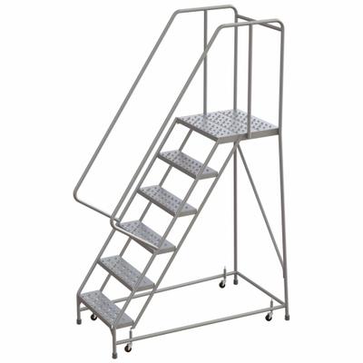 BALLYMORE Rolling Ladder: 5 ft Platform Ht, Assembled, Aluminum, Wt-Actuated - Aluminum Weight-Actuated Ladders