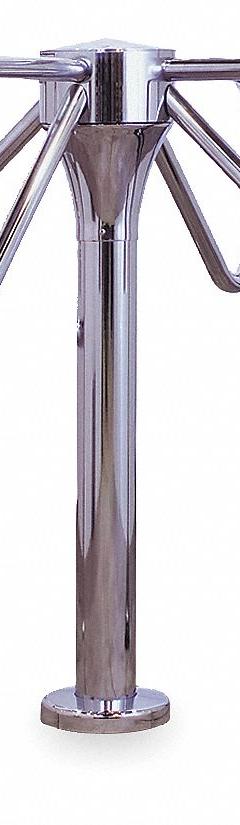 TURNSTILE 4-Arm Turnstile: 1-Way, Waist High Gate, Mechanical, 40 in Overall Ht, 36 in x 36 in (MPN 1001-S). Key specifications — Brand: TURNSTILE; Material: Steel; Finish: Brushed Chrome; Turnstile Rotation: Counter-Clockwise; Operation: Mechanical.