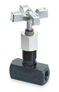 PARKER Metering Valve: 3 gpm Max Flow Rate, 1/8 in NPT, 1/8 in NPT, 5,000 psi Max Pressure, Steel (MPN MV200S). Key specifications — attr1018158: Manual; attr1018114: Rotary Knob; attr1018116: Steel; attr1018117: PARKER; attr1018137: Two-Way.