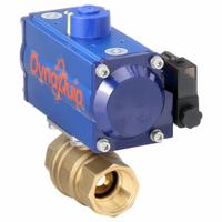 DYNAQUIP CONTROLS Pneumatically Actuated Two-Way Ball Valve: 1 1/4 in Size, Brass, FNPT x FNPT (MPN PHH26ATSR06312A). Key specifications — Brand: DYNAQUIP CONTROLS; Pilot Solenoid Voltage: 115V AC.
