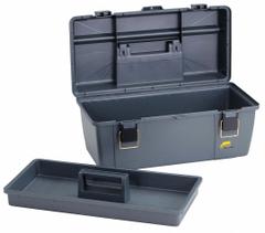 PLANO MOLDING Tool Box: 20 1/4 in W 11 in D 9 in H, Plastic, Gray, Padlock, 1 Compartments (MPN 651-010). Key specifications — attr1116905: Gray; attr1116946: PLANO MOLDING; attr1116904: Padlock.