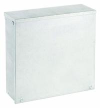 HOFFMAN Enclosure: Steel, 18 in x 18 in x 6 in, 3R, Solid Cover, Screw On, Included, Galvanized (MPN A18R186GV). Key specifications — Brand: HOFFMAN; Closure Method: Screws; Knockouts: Included.