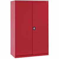 SANDUSKY Shelf Cabinet: 46 in x 24 in x 72 in, Recessed Handle & Keyed, 22 ga Panel Thick, Frame (MPN EA4R462472-01). Key specifications — Cabinet Color: Red; Method of Construction: Welded; Base Type: Frame; Assembled: Assembled; Mobility: Stationary; Adjustable Shelves: Adjustable; Cabinet Finish: Powder Coated; Door Handle Type: Recessed.