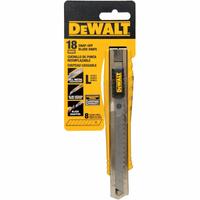STANLEY Snap-Off Utility Knife: 6 1/2 in Overall Lg, Textured, 8 Segments, 0 Blades Stored, Black (MPN DWHT10038). Key specifications — attr307932: Textured; attr307935: Black; attr307939: Metal; attr307957: Straight; attr324893: STANLEY.
