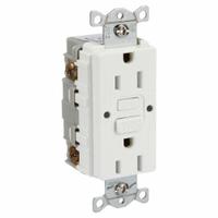 HUBBELL GFCI Receptacle: Duplex, 5-15, White, GFCI, 125V AC, 15 A, 2 Pole / 3 Wire (MPN GFRWR15W)