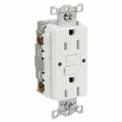 HUBBELL GFCI Receptacle: Duplex, 5-15, White, GFCI, 125V AC, 15 A, 2 Pole / 3 Wire (MPN GFRWR15W)