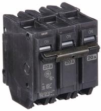 GE Miniature Circuit Breaker: THQL, 20 A, 120/240V AC, Three Phase, 10kA at 120/240V AC, Std (MPN THQL32020). Key specifications — Amps: 20 A; AC Voltage Rating: 120/240V AC; Phase: Three; Max. AIR Rating: 10kA at 120/240V AC; For Use With: Power Mark Gold Load Centers and AQ Lighting Panels.