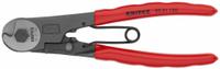 KNIPEX Wire Rope Cutter: Plastic Handle, Shear, 6 in Overall Lg, For 1/8 in Max Wire Thick (MPN 95 61 150 SBA). Key specifications — attr324789: KNIPEX; attr308384: Shear; attr308389: Plastic; attr308391: 1/8 in.