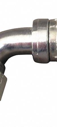 AEROQUIP Hydraulic Crimp Fitting: Steel x Steel, 90° Elbow, -6 For Hose Dash Size, SAE x Crimp (MPN FJ3247-0606S). Key specifications — Fitting Gender: Female x Genderless; Fitting Connection Type: SAE x Crimp; Fitting Size: 5/8 in; Thread Size: 5/8"-18; For Hose Dash Size: -6; Brand: AEROQUIP.