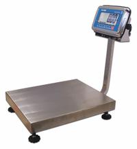 B-TEK WORLDWEIGH Industrial Bench Scale: 15 3/4 in x 19 3/4 in, IP66, Corded Remote, Stainless Steel (MPN C300). Key specifications — Connection Ports: RS-232; Readability: 0.05 lb; Brand: B-TEK; Weighing Surface Material: Stainless Steel.