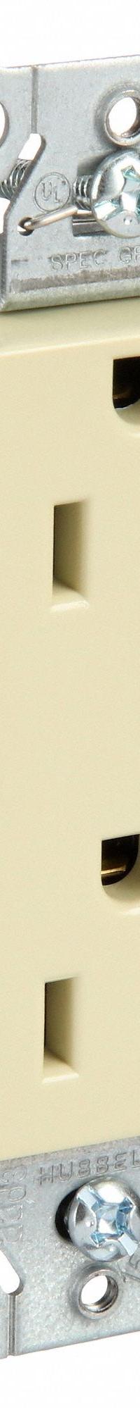 HUBBELL Receptacle: Decorator Duplex, 5-15, Ivory, 125V AC, 15 A, 2 Pole / 3 Wire (MPN IG15DRI)