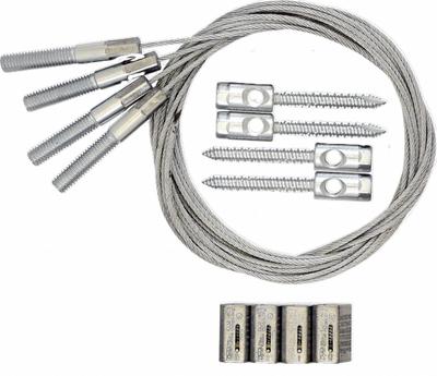 DURODYNE Suspension Kit: 5 ft Cable Lg, WC3 Cable Size, 3/8 in Fitting Size, Threaded Stud - Struts and Mounting Kits