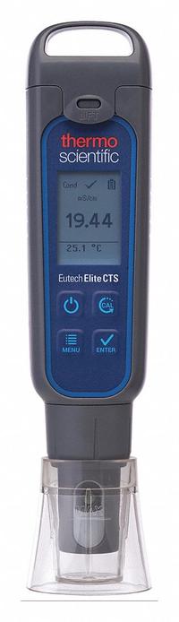 THERMO SCIENTIFIC Pocket Multiparameter Meter: Conductivity/Salinity/Temp/Total Dissolved Solids (MPN ELITECTSCUP). Key specifications — Test Parameters: Salinity; Manufacturer Part Number: ELITECTSCUP; Configured Test Parameters: Total Dissolved Solids; Measurement Components Included: Meter; Other Accessories Included: Batteries; Reagents and Solutions Included: Reagents Sold Separately.