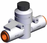 SMC Speed Controller: In-Line Fitting, Knob, 1/2 in Valve Body Size, 3/8 in Push to Connect Tube (MPN AS4002F-11A). Key specifications — attr947203: Brass/PBT; attr947205: SMC.